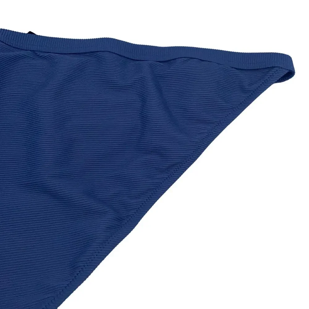 New J. Crew Blue Ribbed Hipster Bikini Swim Bathing Suit Bottom Women's Size 3X